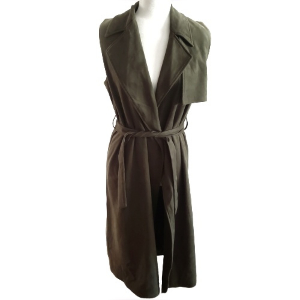 Who What Wear Faux Suede Trench Vest Size Small